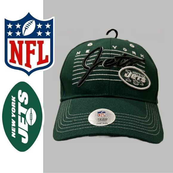 NFL Team Headwear New York Jets Embroidered Adjustable Hat‎ - O/S - Picture 1 of 2